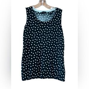 Talbots Black and White Polka Dot Tank Top Classic